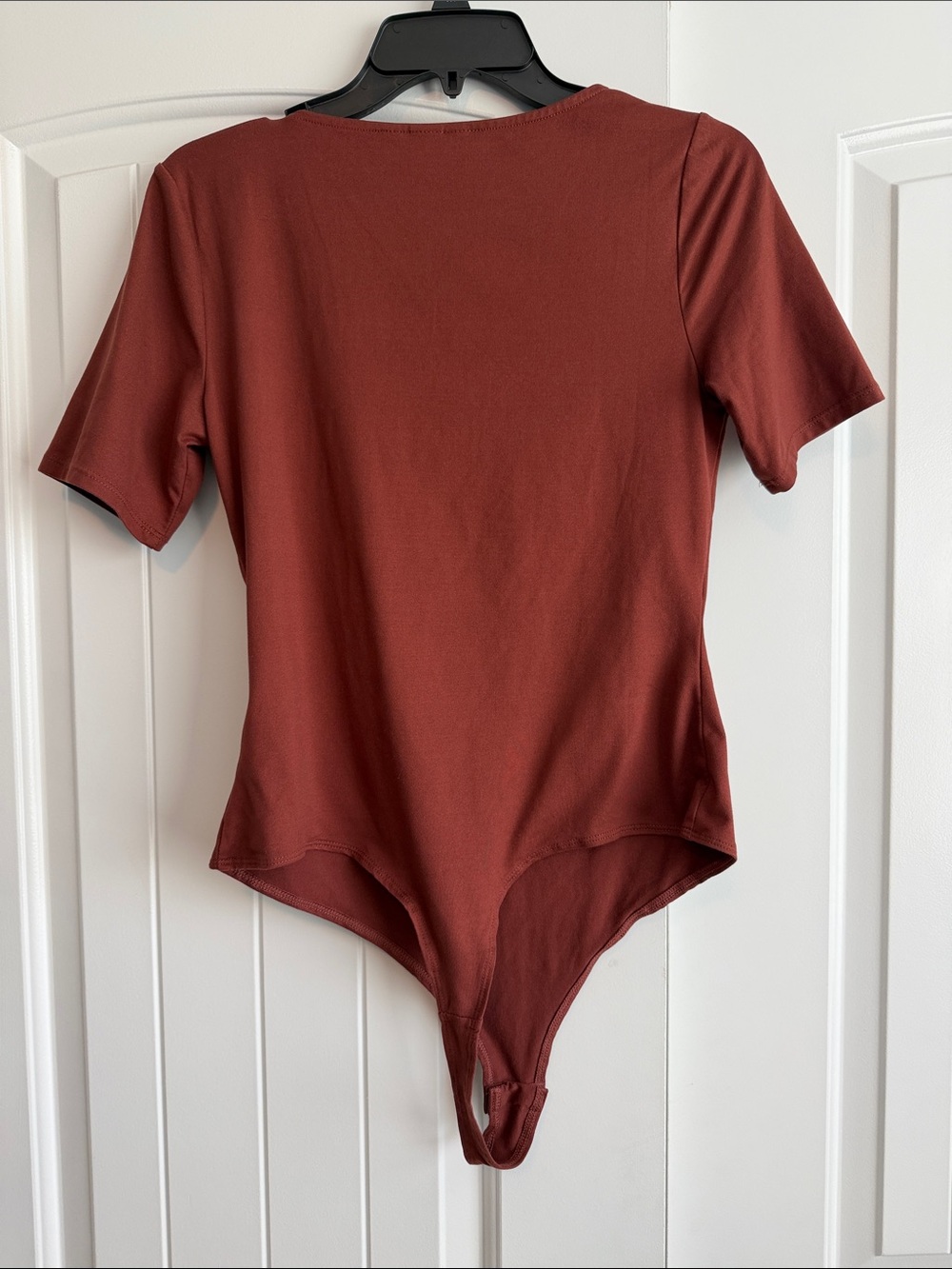 H&M Scoop Neck Rust-Brown Short Sleeve Bodysuit - Picture 5 of 6